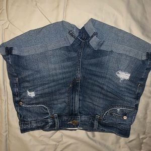Denim stretch garage shorts